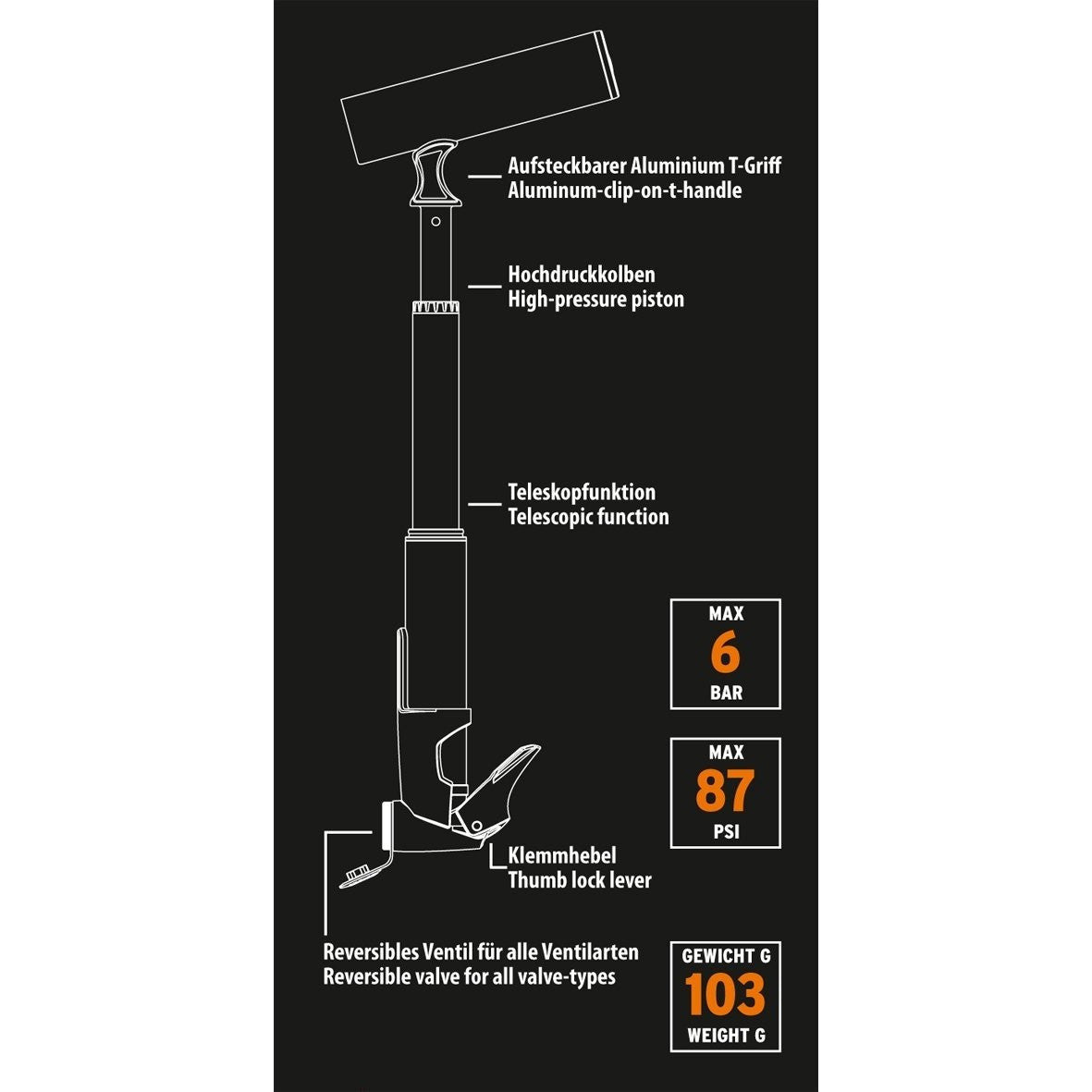 SKS Supershort Mini Bicycle Pump